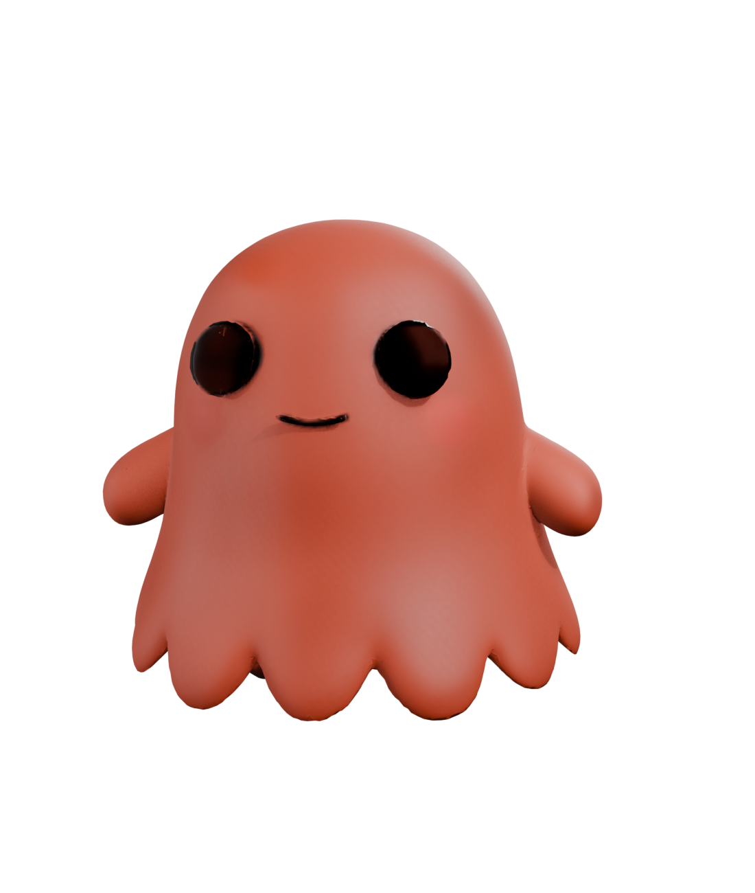OBAKE No. 1, a chunky ghost-spirit soft vinyl figure in the KAKI persimmon colorway
